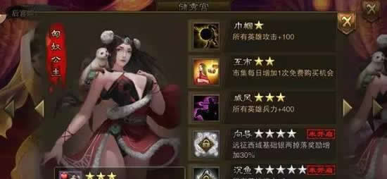 《大皇帝OL》手游 后宫妃子解析