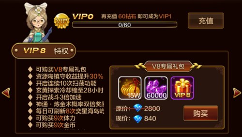 《造化之门》vip特权一览表